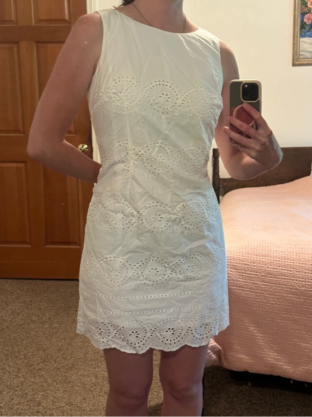 Charter Club White Cotton Eyelet Midi Dress